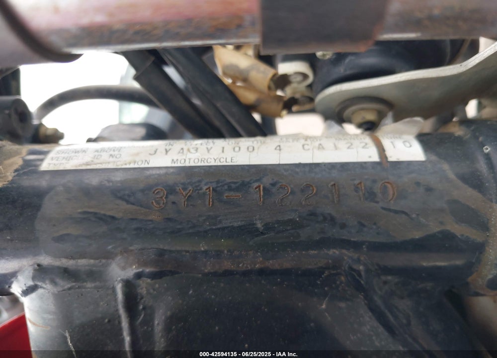 1982 YAMAHA XT250 VIN: JYA3Y1004CA122110
