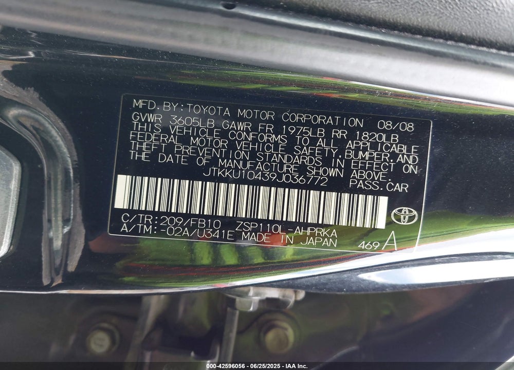 2009 SCION XD VIN: JTKKU10439J036772
