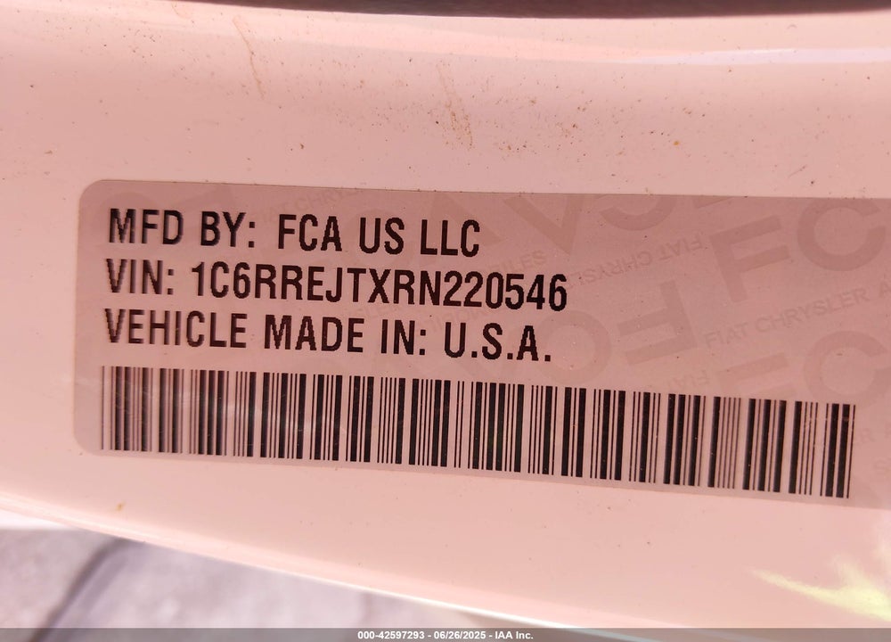 2024 RAM 1500 VIN: 1C6RREJTXRN220546