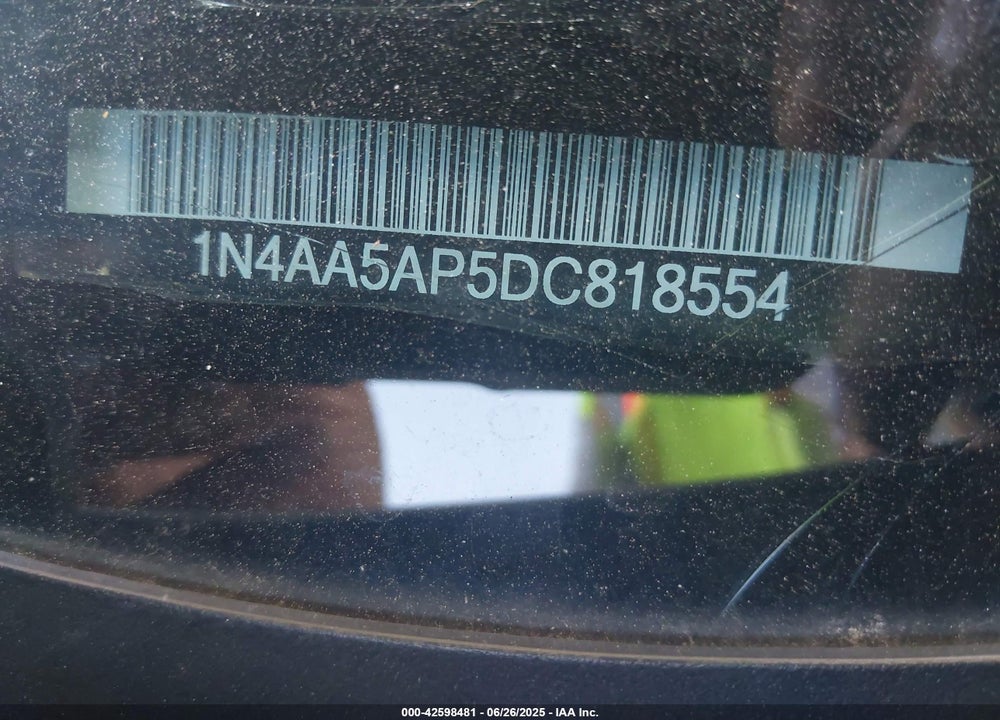 2013 NISSAN MAXIMA VIN: 1N4AA5AP5DC818554