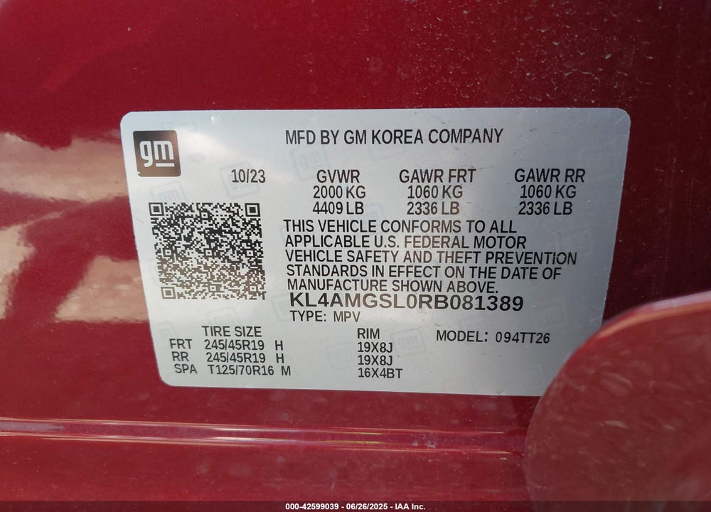 2024 BUICK ENCORE GX VIN: KL4AMGSL0RB081389