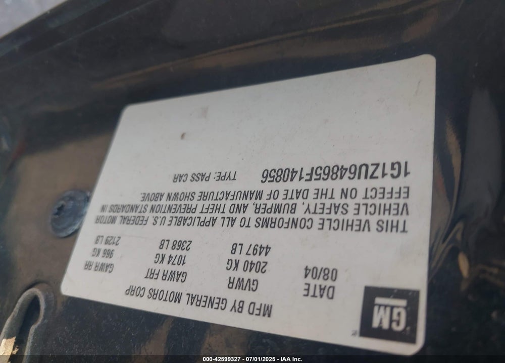 2005 CHEVROLET MALIBU MAXX LT VIN: 1G1ZU64865F140856