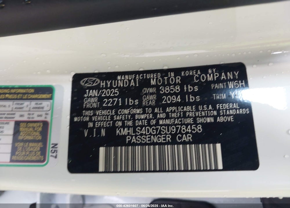2025 HYUNDAI ELANTRA SEL CONVENIENCE VIN: KMHLS4DG7SU978458