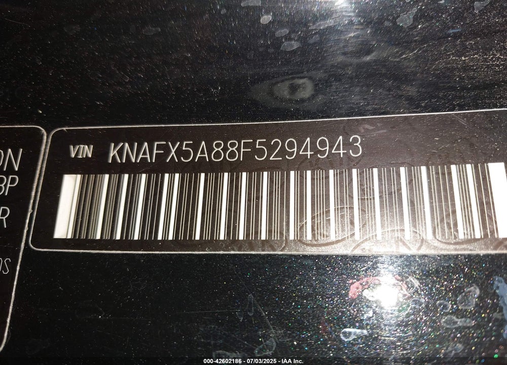 2015 KIA FORTE VIN: KNAFX5A88F5294943