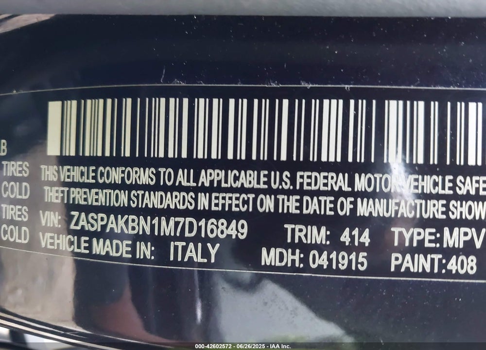 2021 ALFA ROMEO STELVIO VIN: ZASPAKBN1M7D16849
