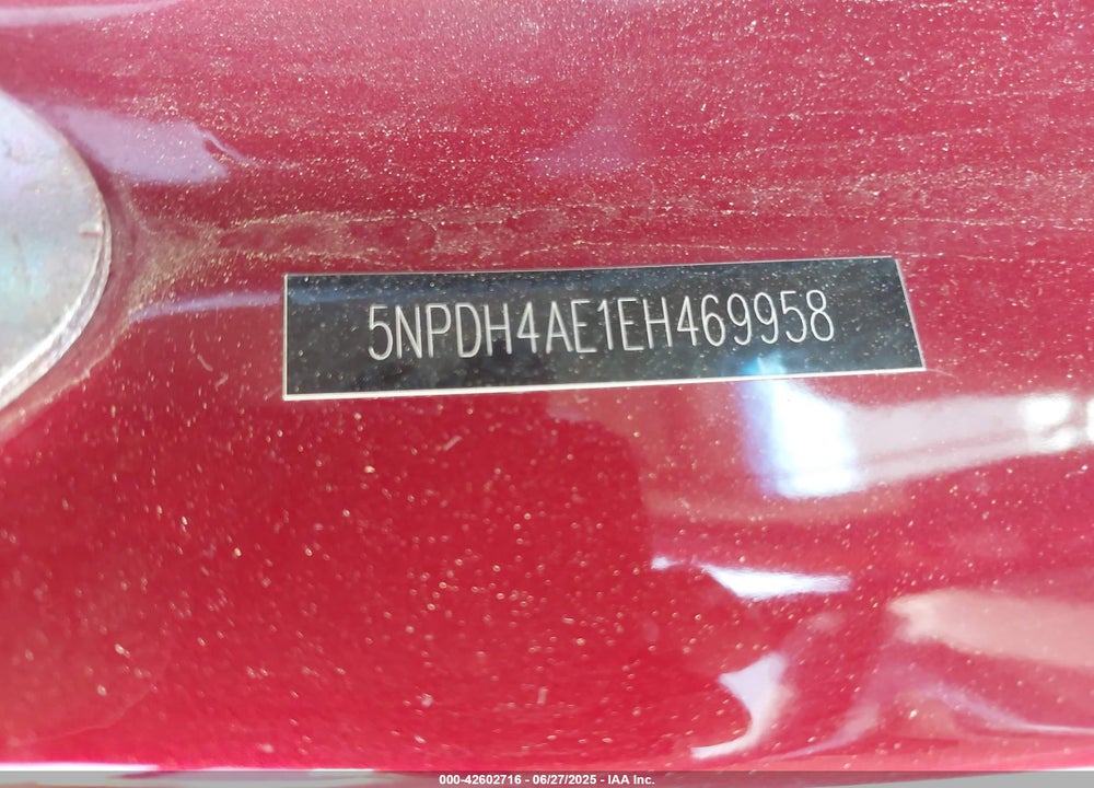 2014 HYUNDAI ELANTRA SE VIN: 5NPDH4AE1EH469958