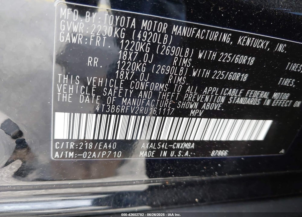 2024 TOYOTA RAV4 HYBRID VIN: 4T3B6RFV2RU161117