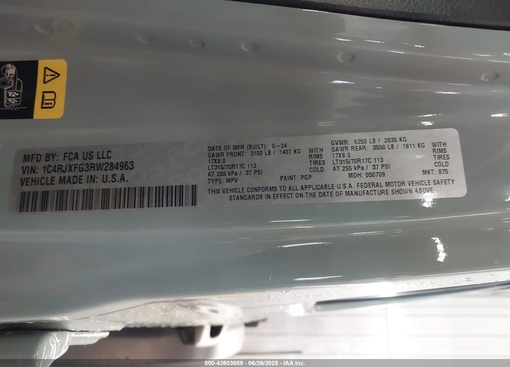 2024 JEEP WRANGLER / VIN: 1C4RJXFG3RW284963