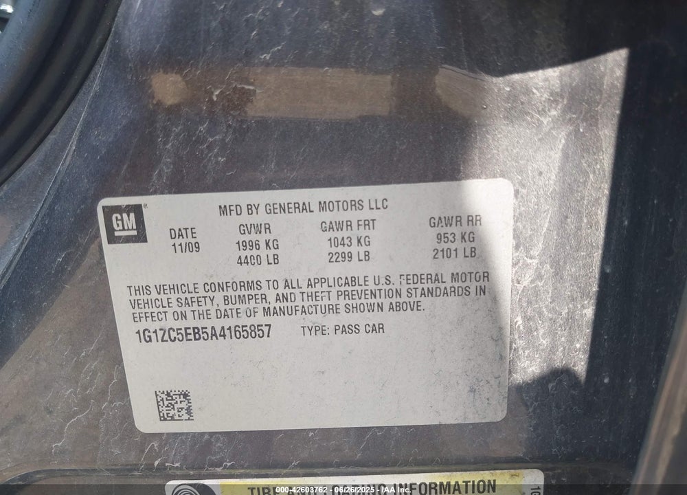2010 CHEVROLET MALIBU VIN: 1G1ZC5EB5A4165857