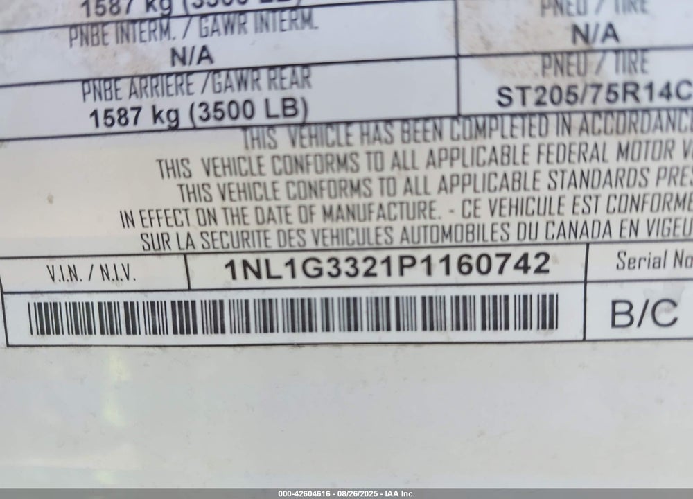 2023 GULFSTREAM KINGSPORT VIN: 1NL1G3321P1160742