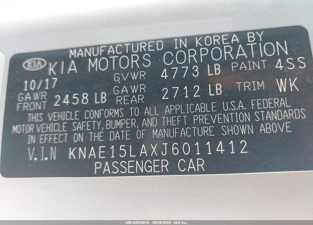 2018 KIA STINGER VIN: KNAE15LAXJ6011412
