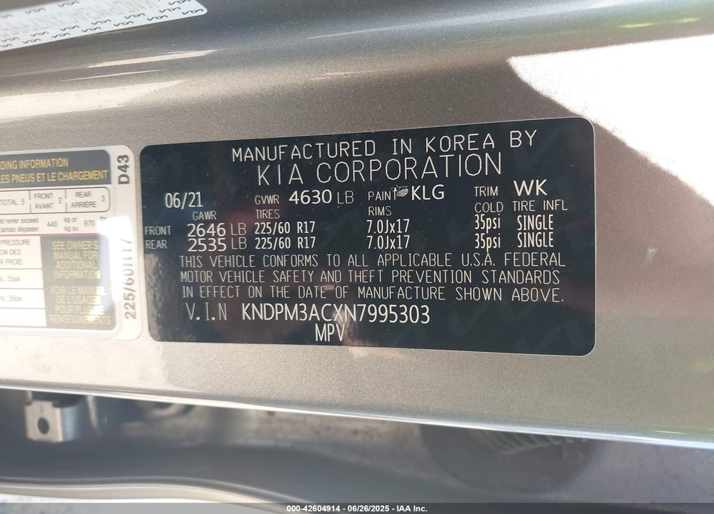 2022 KIA SPORTAGE LX VIN: KNDPM3ACXN7995303