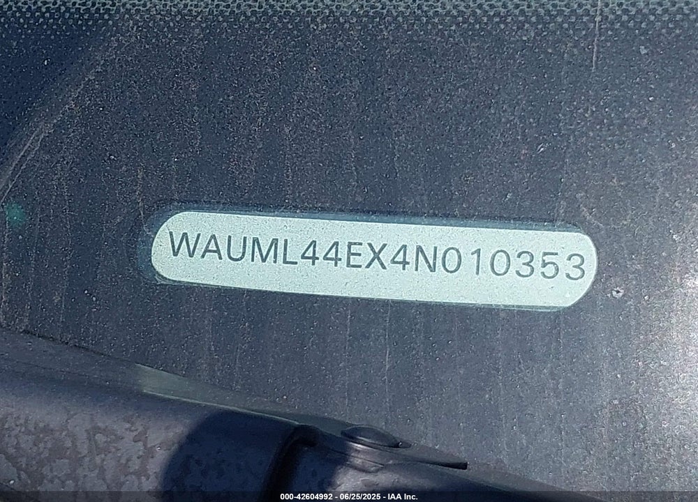 2004 AUDI A8 L 4.2 VIN: WAUML44EX4N010353