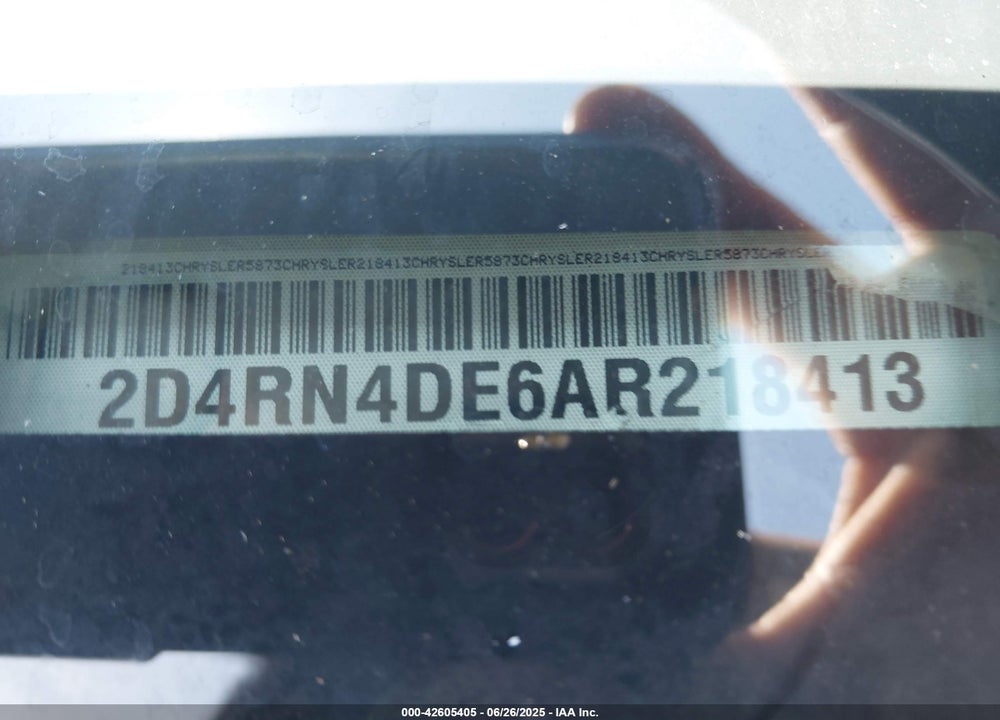 2010 DODGE GRAND CARAVAN SE VIN: 2D4RN4DE6AR218413