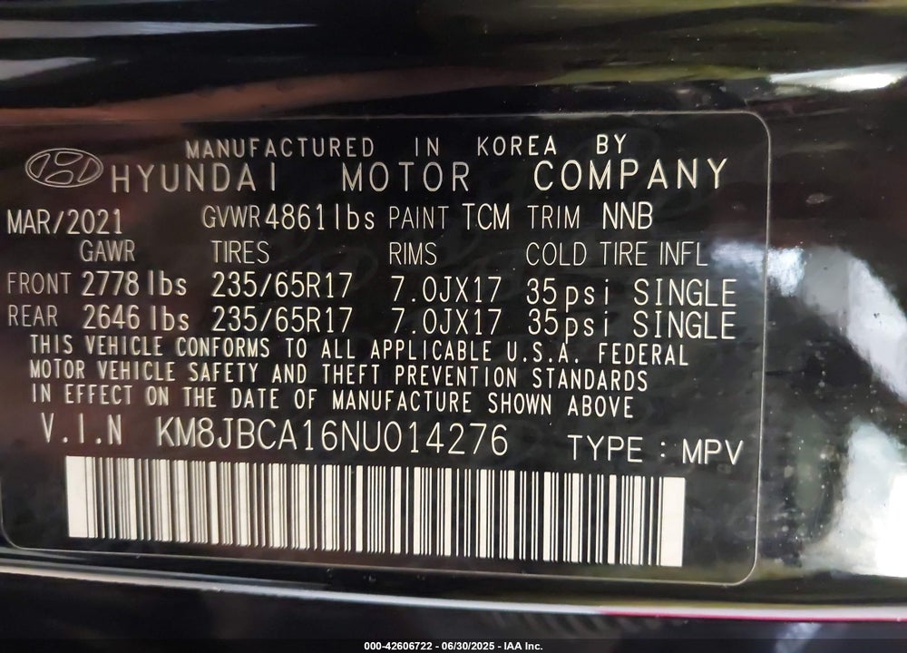 2022 HYUNDAI TUCSON HYBRID VIN: KM8JBCA16NU014276
