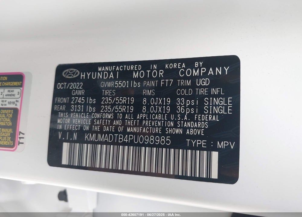 2023 GENESIS GV70 VIN: KMUMADTB4PU098985
