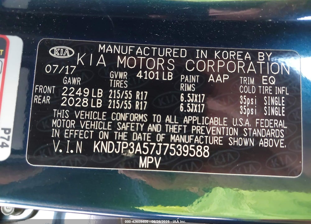 2018 KIA SOUL VIN: KNDJP3A57J7539588