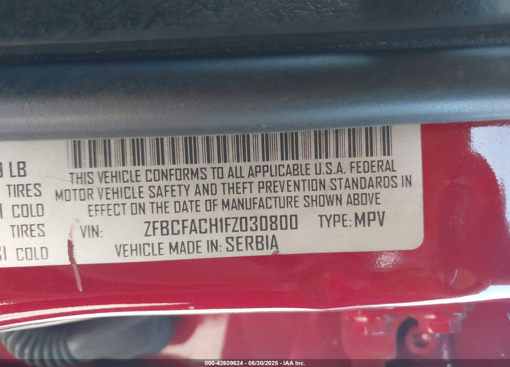 2015 FIAT 500L VIN: ZFBCFACH1FZ030800