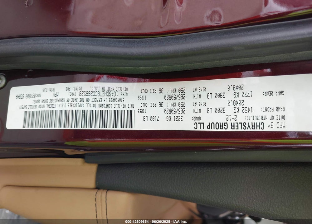 2012 DODGE DURANGO VIN: 1C4SDHET8CC266528