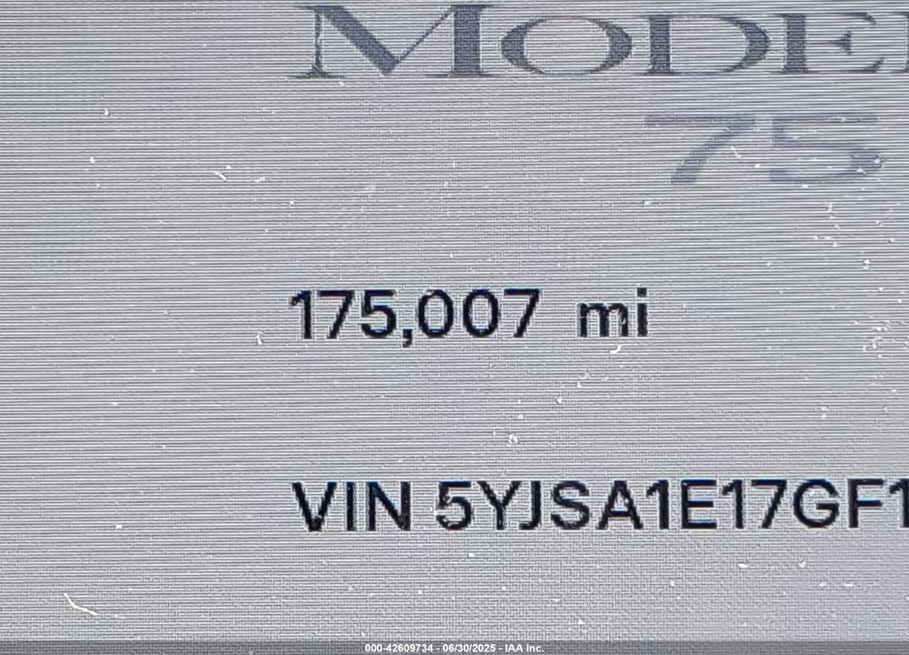 2016 TESLA MODEL S 60/70/75/85 VIN: 5YJSA1E17GF149479