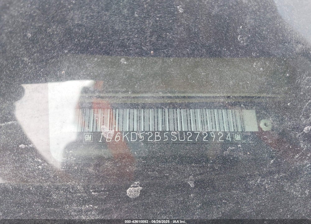 1995 CADILLAC DEVILLE VIN: 1G6KD52B5SU272924