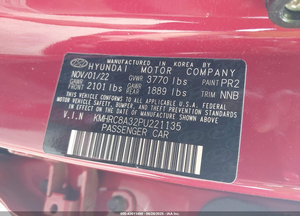2023 HYUNDAI VENUE VIN: KMHRC8A32PU221135