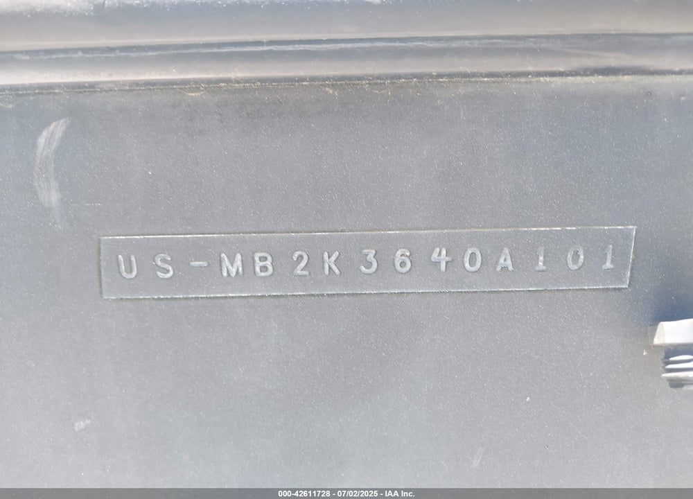 2001 MALIBU SKIBOAT VIN: 000USMB2K3640A101