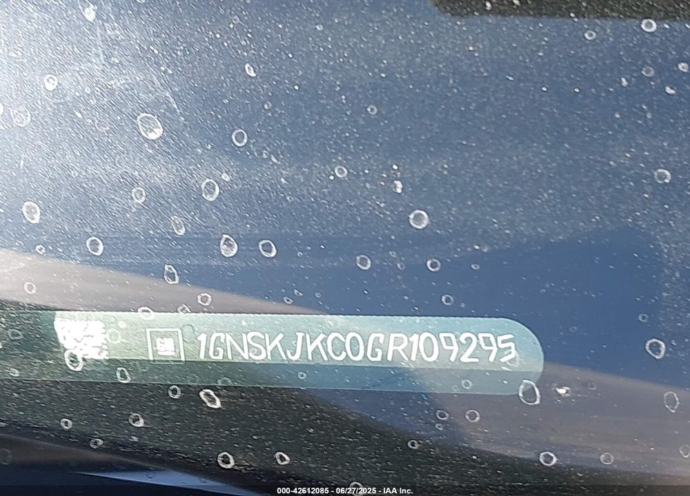 2016 CHEVROLET SUBURBAN VIN: 1GNSKJKC0GR109295