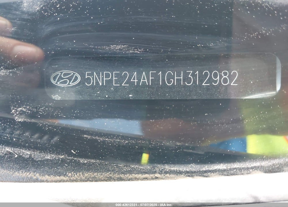 2016 HYUNDAI SONATA VIN: 5NPE24AF1GH312982