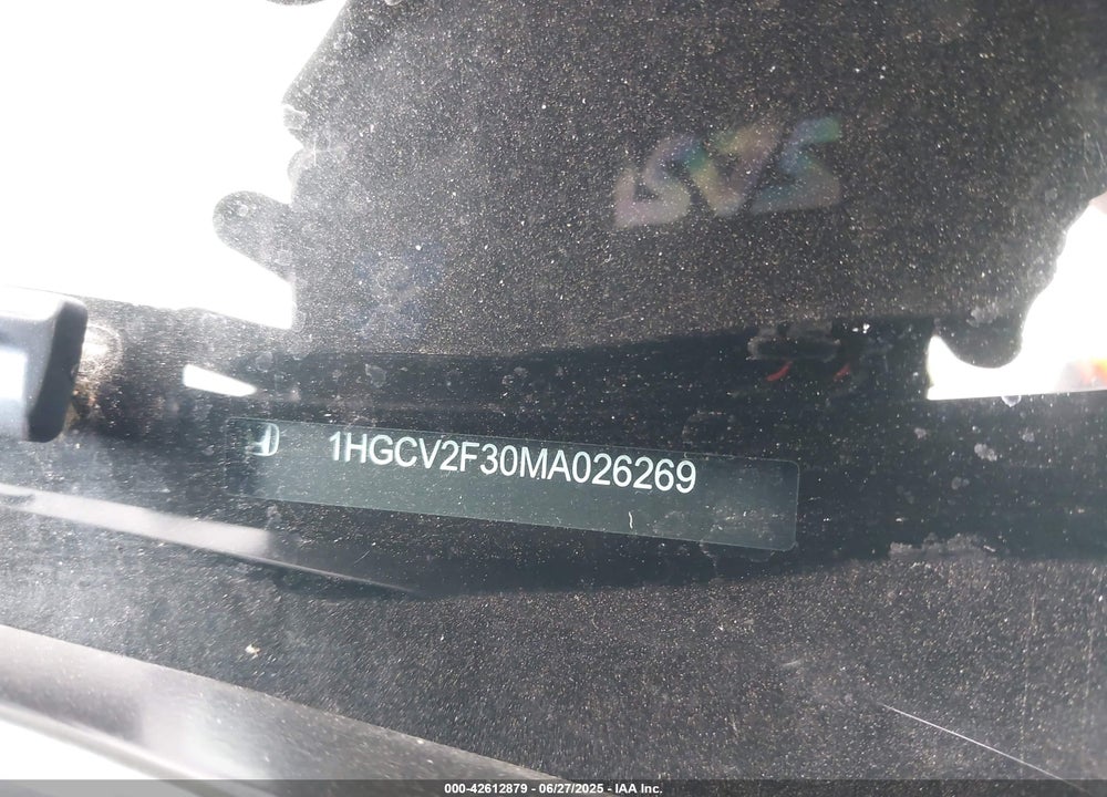2021 HONDA ACCORD VIN: 1HGCV2F30MA026269