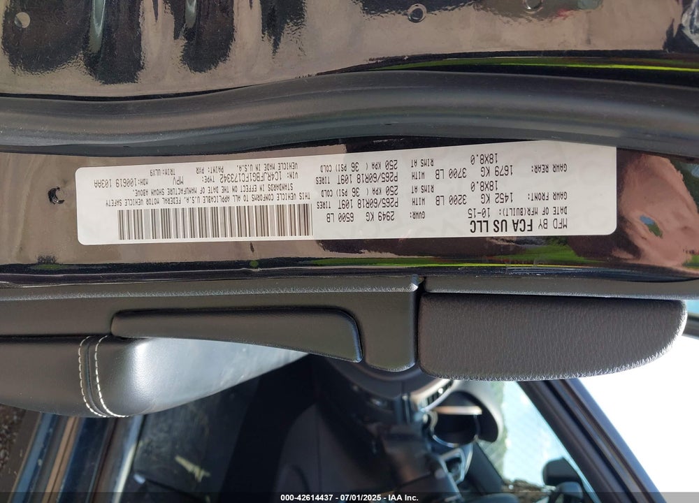 2015 JEEP GRAND CHEROKEE VIN: 1C4RJFBG1FC173342