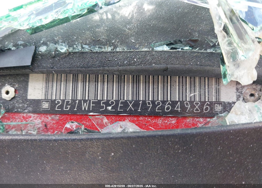 2001 CHEVROLET IMPALA VIN: 2G1WF52EX19264986