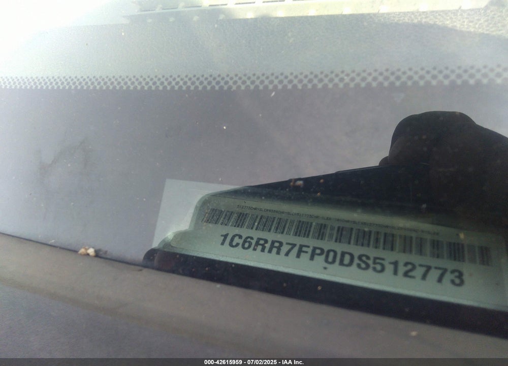 2013 RAM 1500 TRADESMAN VIN: 1C6RR7FP0DS512773