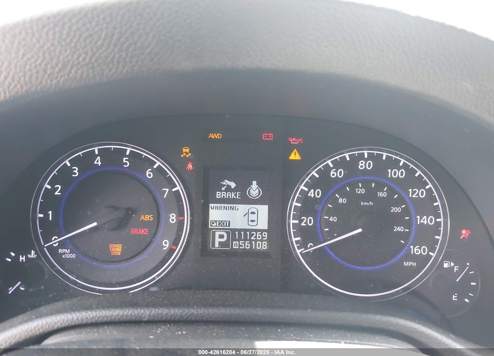 2011 INFINITI G37X VIN: JN1CV6AR8BM350831