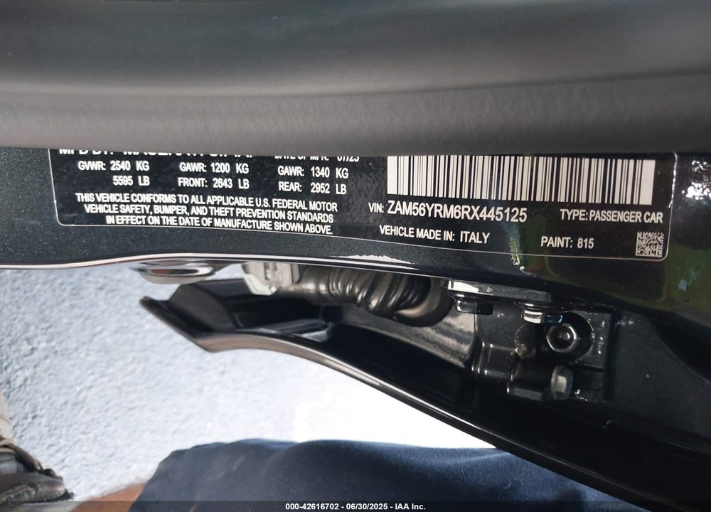 2024 MASERATI QUATTROPORTE VIN: ZAM56YRM6RX445125