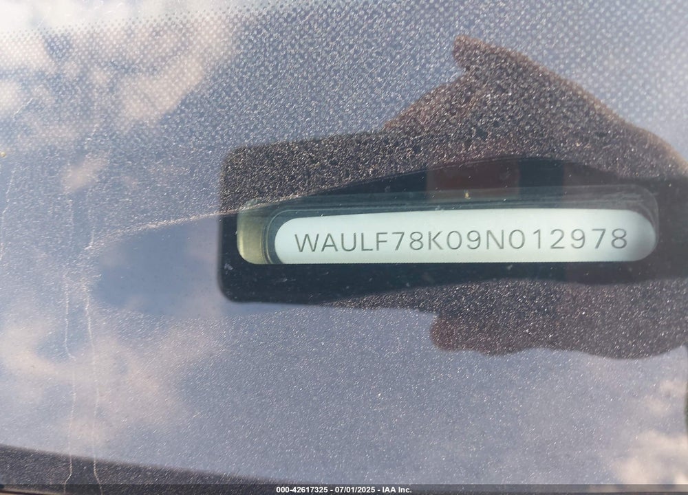 2009 AUDI A4 VIN: WAULF78K09N012978