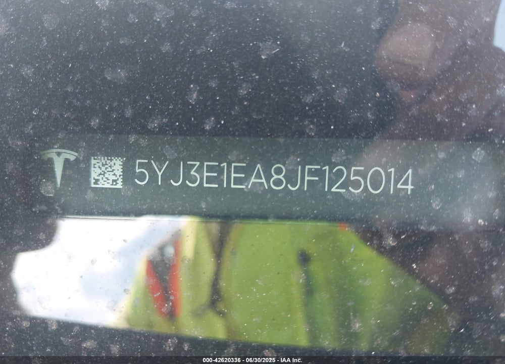 2018 TESLA MODEL 3 VIN: 5YJ3E1EA8JF125014