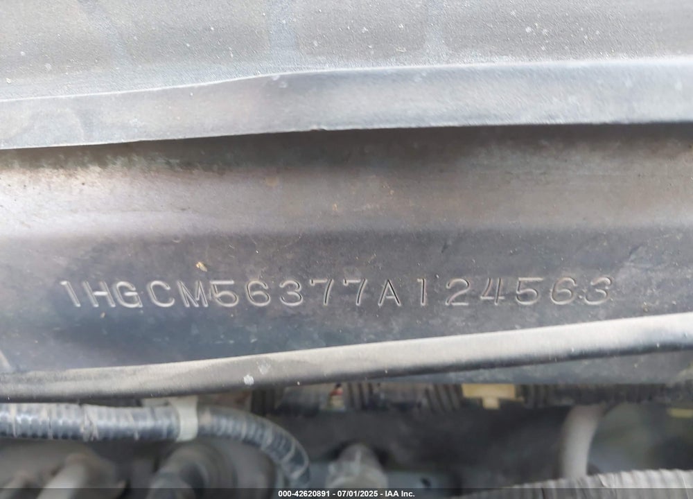 2007 HONDA ACCORD VIN: 1HGCM56377A124563