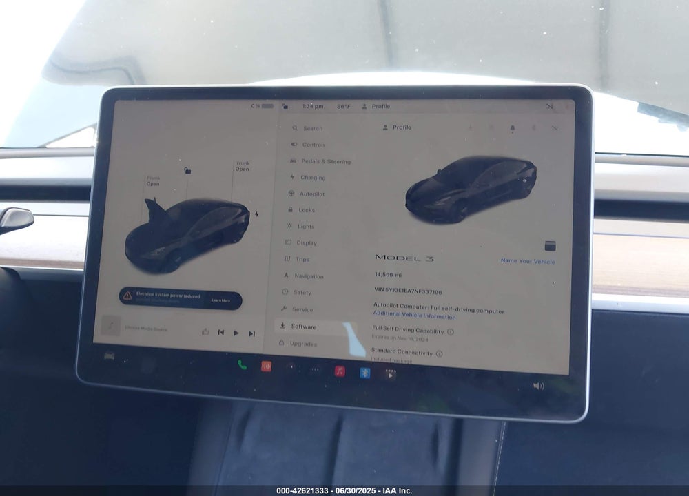 2022 TESLA MODEL 3 VIN: 5YJ3E1EA7NF337196