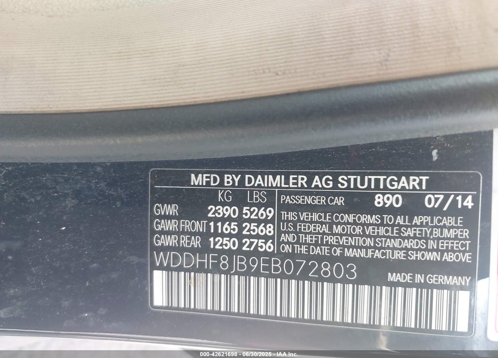 2014 MERCEDES-BENZ E 350 4MATIC VIN: WDDHF8JB9EB072803