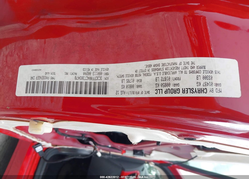 2012 FIAT 500 POP VIN: 3C3CFFAR4CT383478
