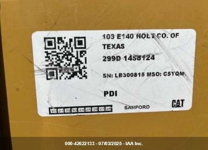 2020 CATERPILLAR 299D3XE VIN: LB300815