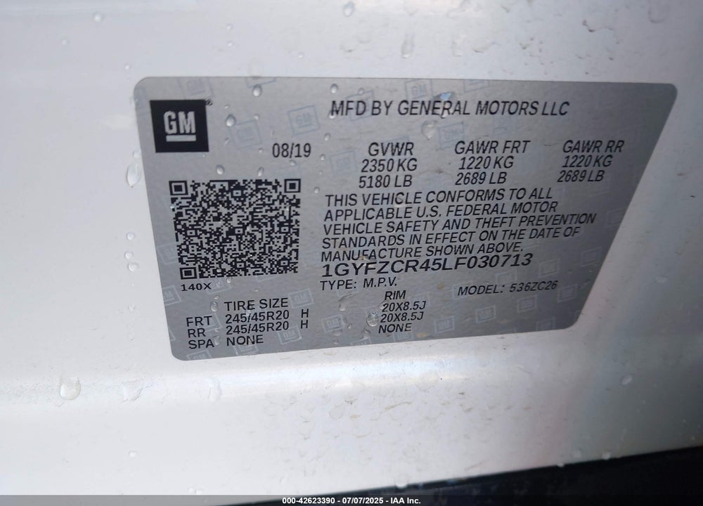 2020 CADILLAC XT4 FWD PREMIUM LUXURY VIN: 1GYFZCR45LF030713