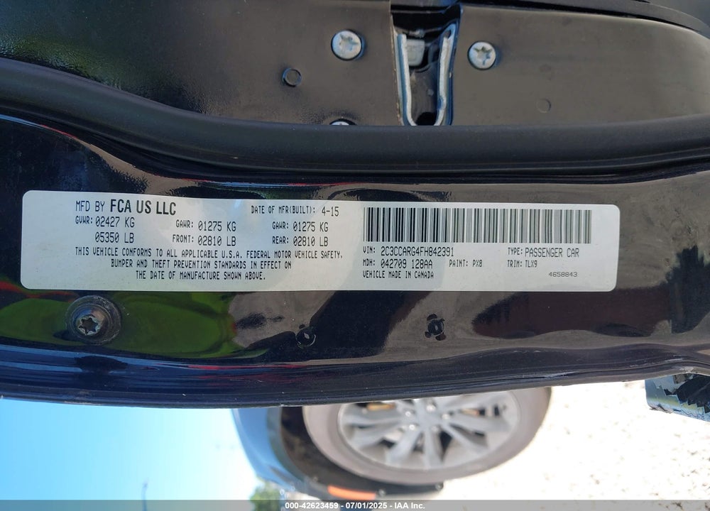2015 CHRYSLER 300 VIN: 2C3CCARG4FH842391