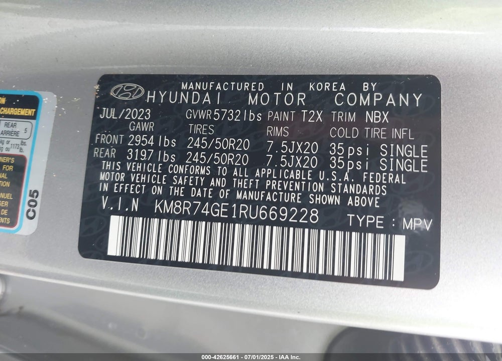 2024 HYUNDAI PALISADE CALLIGRAPHY VIN: KM8R74GE1RU669228