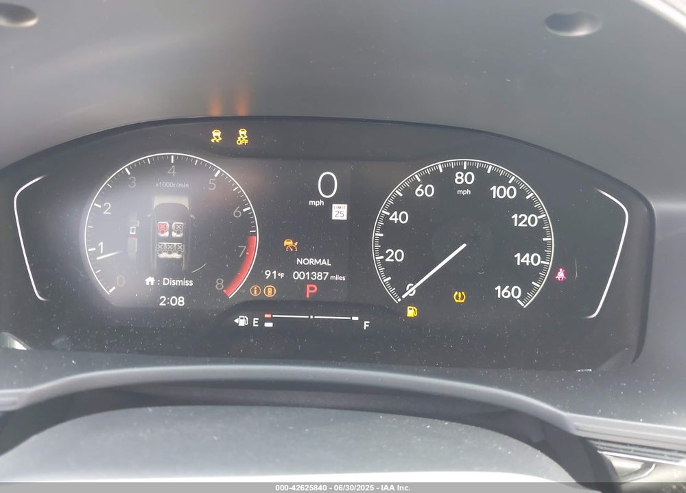 2025 HONDA CIVIC VIN: 19XFL2H87SE023437
