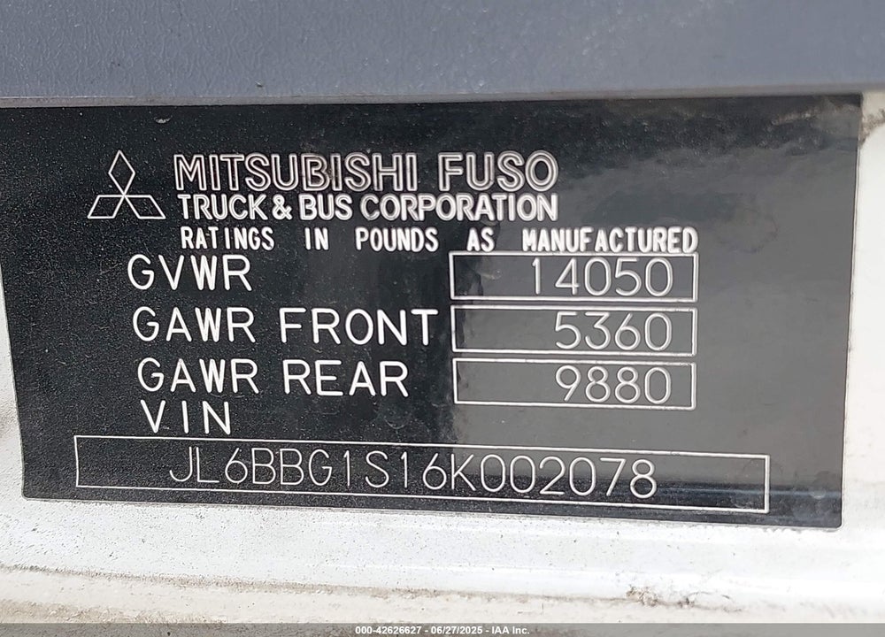 2006 MITSUBISHI FUSO TRUCK FE 84D VIN: JL6BBG1S16K002078