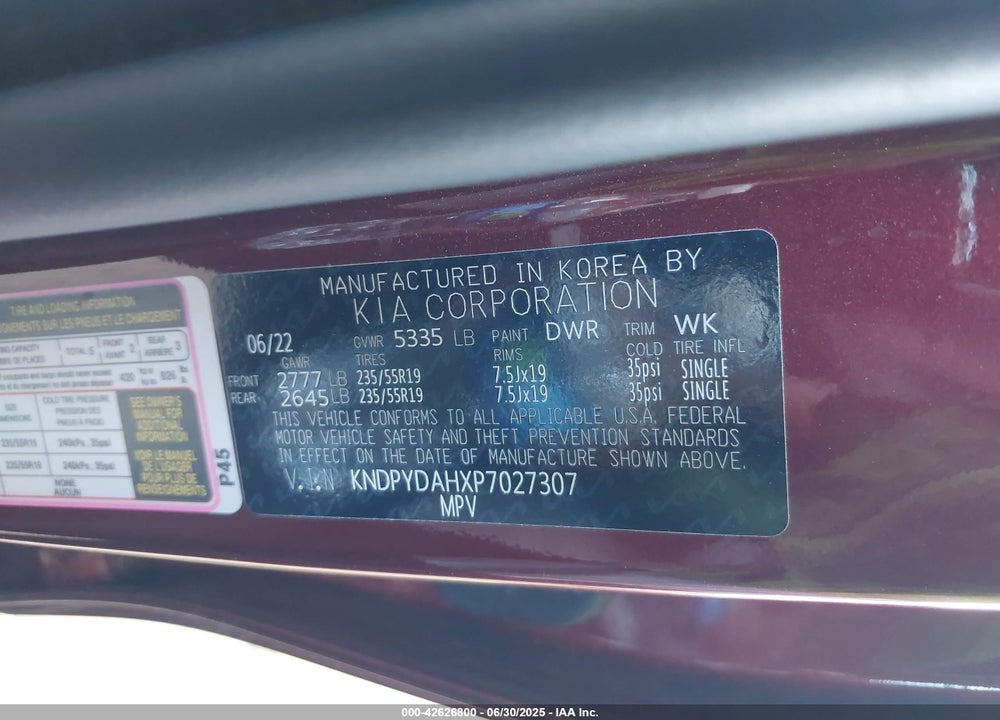 2023 KIA SPORTAGE PLUG-IN HYBRID VIN: KNDPYDAHXP7027307