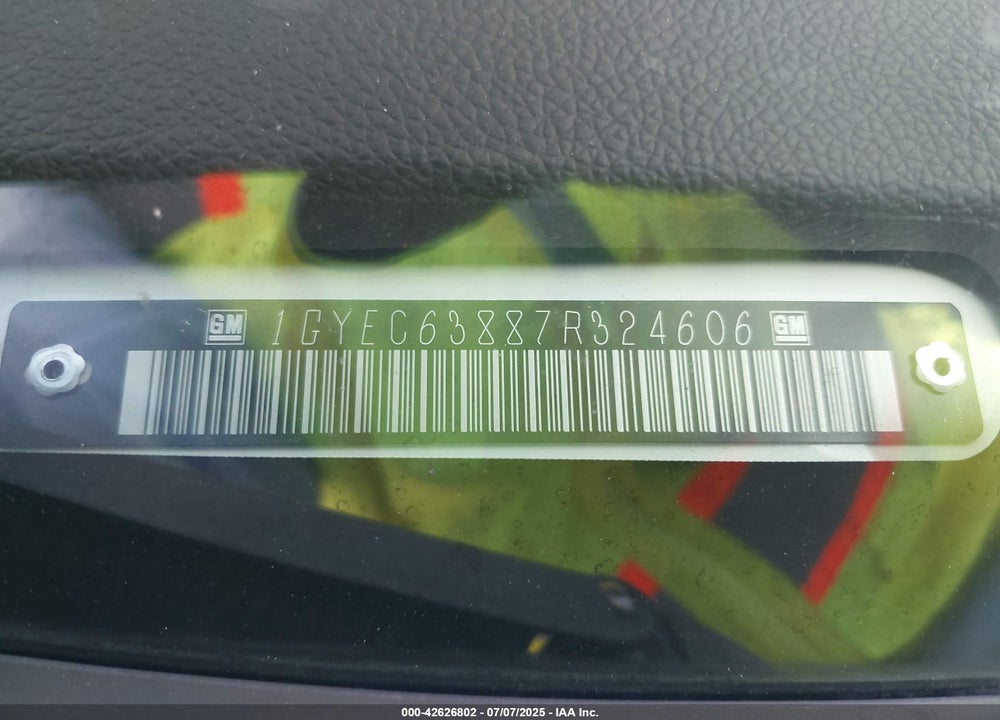2007 CADILLAC ESCALADE VIN: 1GYEC63887R324606