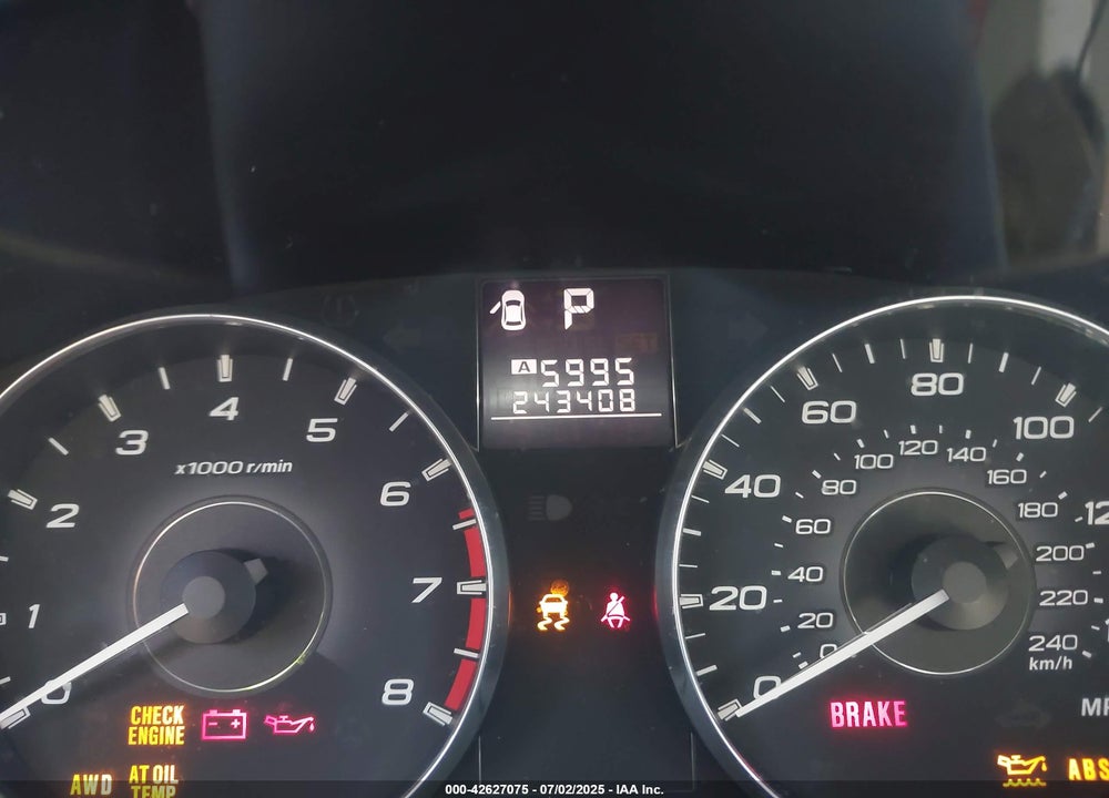 2012 SUBARU OUTBACK VIN: 4S4BRBGC5C3302599
